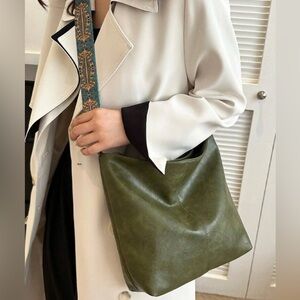 NEW| Chic Boho Vintage Minimalist Shoulder Crossbody Green Hobo Bag